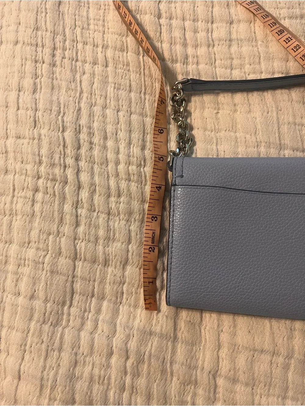 kate spade Pebbled Leather Crossbody Wallet - Light blue